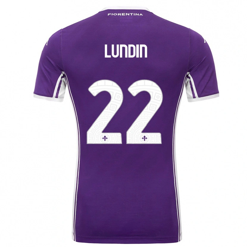 Danxen Niño Camiseta Karin Lundin #22 Púrpura Blanco 1ª Equipación 2025/26 La Camisa México