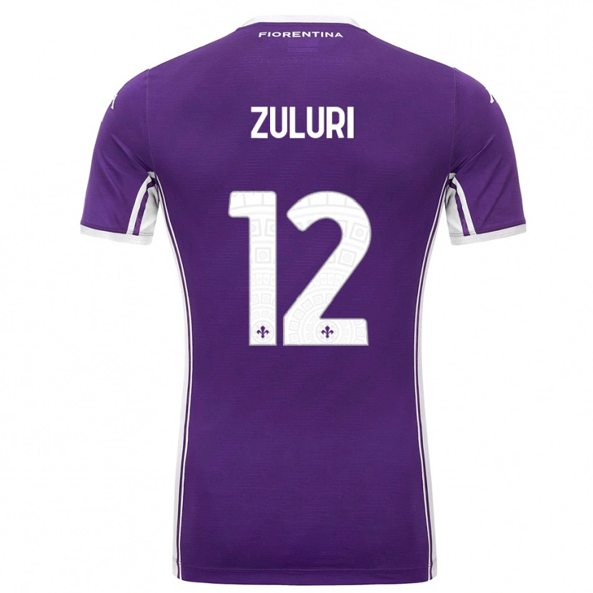 Danxen Niño Camiseta Athena Zuluri #12 Púrpura Blanco 1ª Equipación 2025/26 La Camisa México