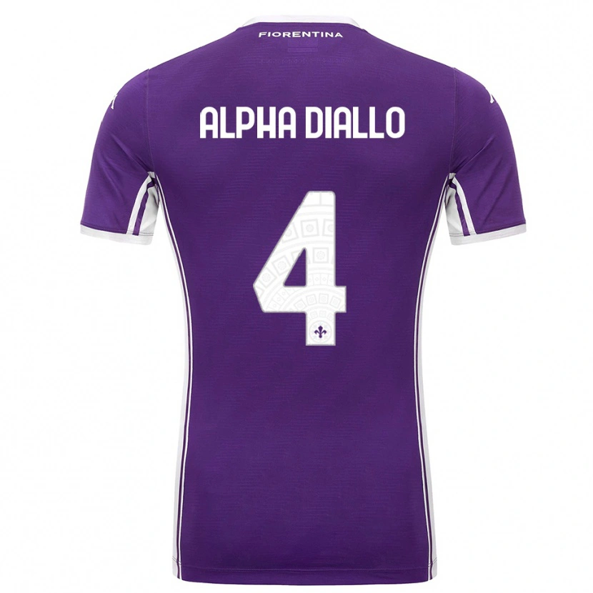 Danxen Niño Camiseta Mamadou Alpha Diallo #4 Púrpura Blanco 1ª Equipación 2025/26 La Camisa México