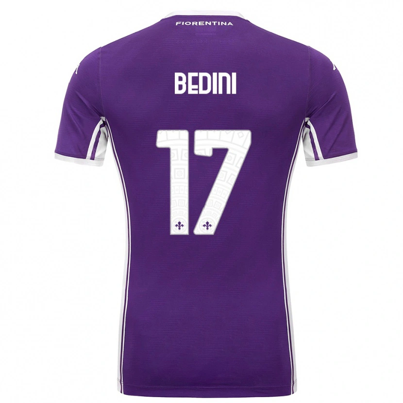 Danxen Niño Camiseta Benedetta Bedini #17 Púrpura Blanco 1ª Equipación 2025/26 La Camisa México