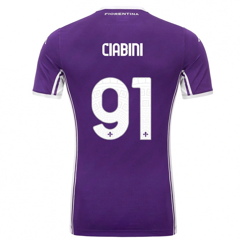Danxen Niño Camiseta Giulia Ciabini #91 Púrpura Blanco 1ª Equipación 2025/26 La Camisa México
