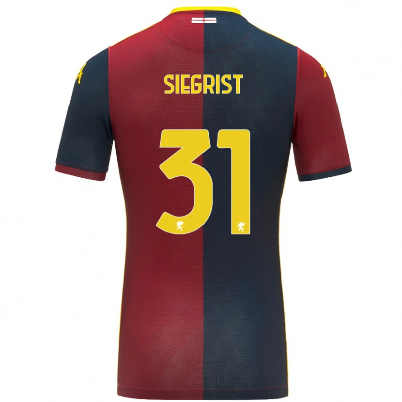 Danxen Niño Camiseta Benjamin Siegrist #31 Rojo Azul Real 1ª Equipación 2025/26 La Camisa México
