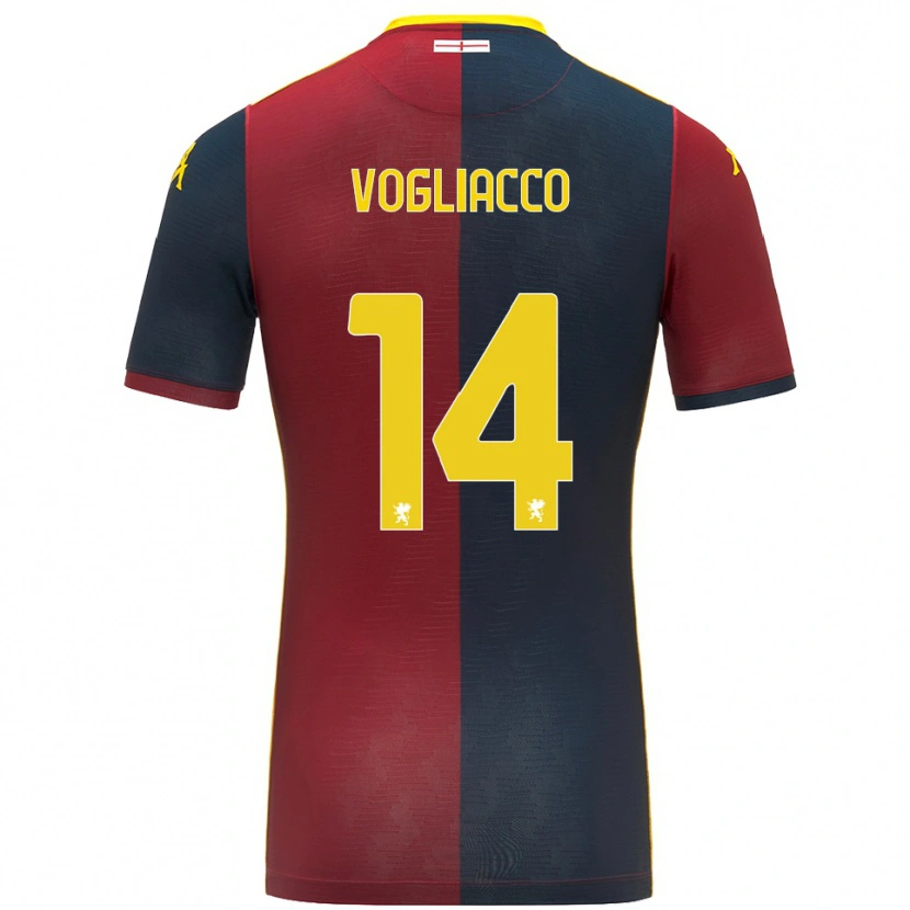 Danxen Niño Camiseta Alessandro Vogliacco #14 Rojo Azul Real 1ª Equipación 2025/26 La Camisa México