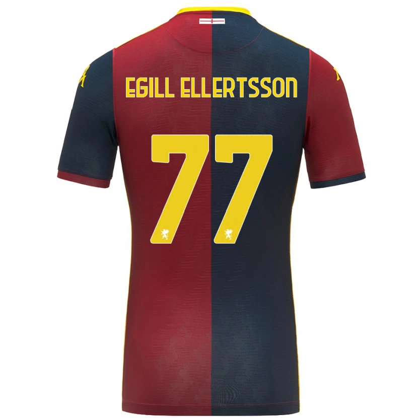 Danxen Niño Camiseta Mikael Egill Ellertsson #77 Rojo Azul Real 1ª Equipación 2025/26 La Camisa México