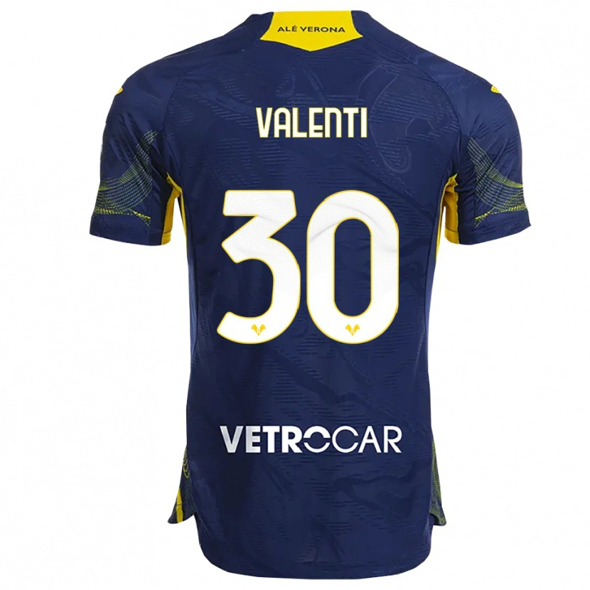 Danxen Niño Camiseta Francesco Valenti #30 Marino Amarillo 1ª Equipación 2025/26 La Camisa México