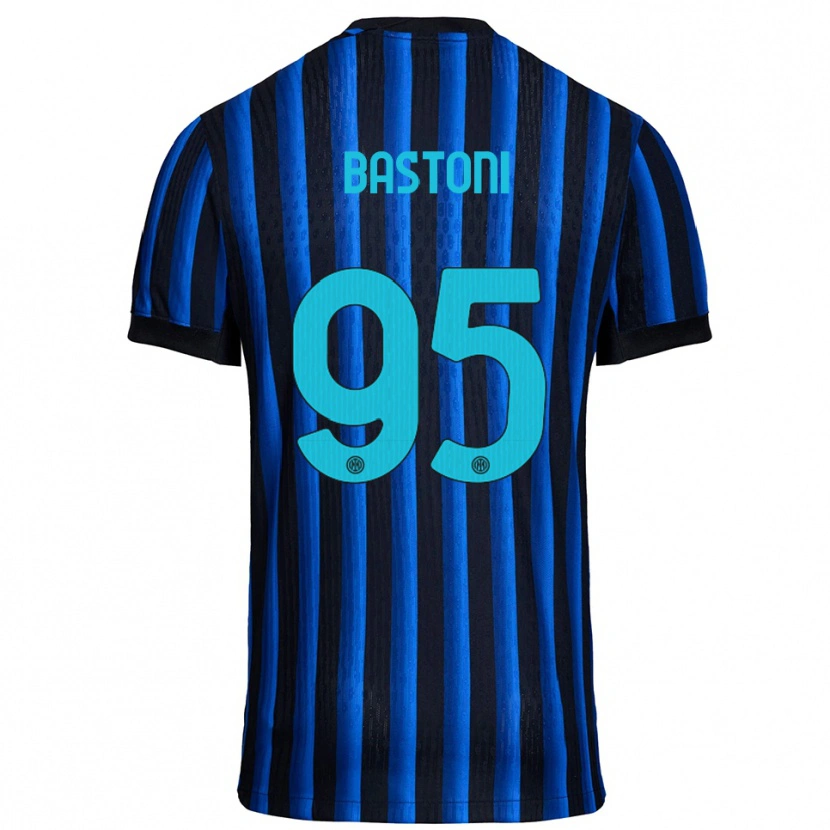 Danxen Niño Camiseta Alessandro Bastoni #95 Negro Azul 1ª Equipación 2025/26 La Camisa México