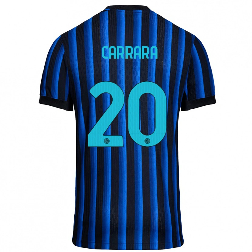 Danxen Niño Camiseta Cristian Carrara #20 Negro Azul 1ª Equipación 2025/26 La Camisa México