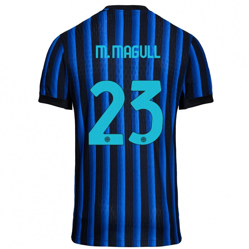 Danxen Niño Camiseta Lina Maria Magull #23 Negro Azul 1ª Equipación 2025/26 La Camisa México