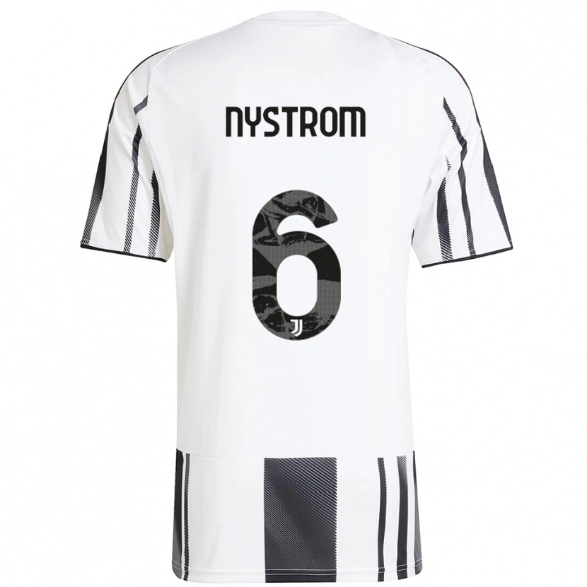 Danxen Niño Camiseta Paulina Nyström #6 Blanco Negro 1ª Equipación 2025/26 La Camisa México