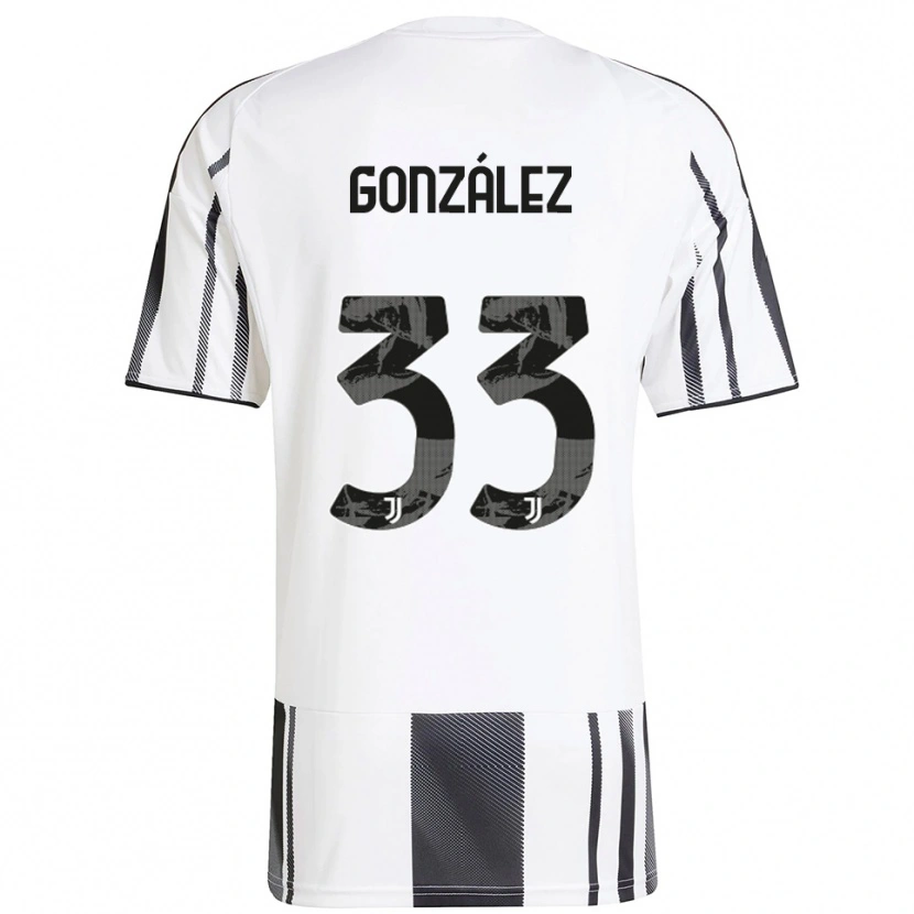Danxen Niño Camiseta Facundo González #33 Blanco Negro 1ª Equipación 2025/26 La Camisa México