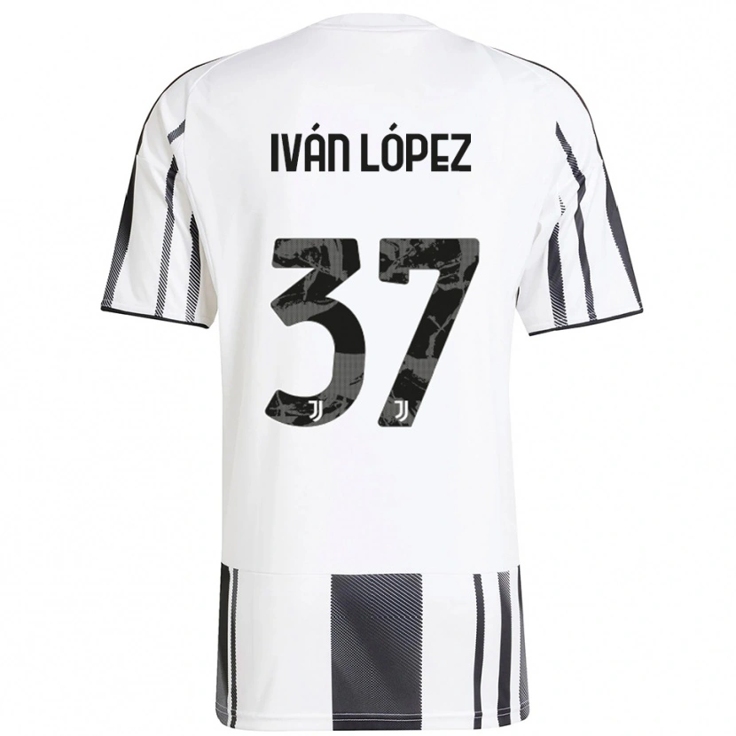 Danxen Niño Camiseta Iván López #37 Blanco Negro 1ª Equipación 2025/26 La Camisa México