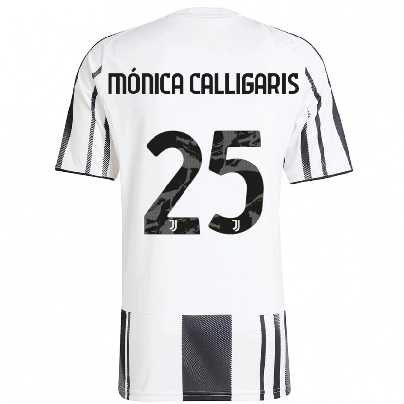 Danxen Niño Camiseta Viola Mónica Calligaris #25 Blanco Negro 1ª Equipación 2025/26 La Camisa México