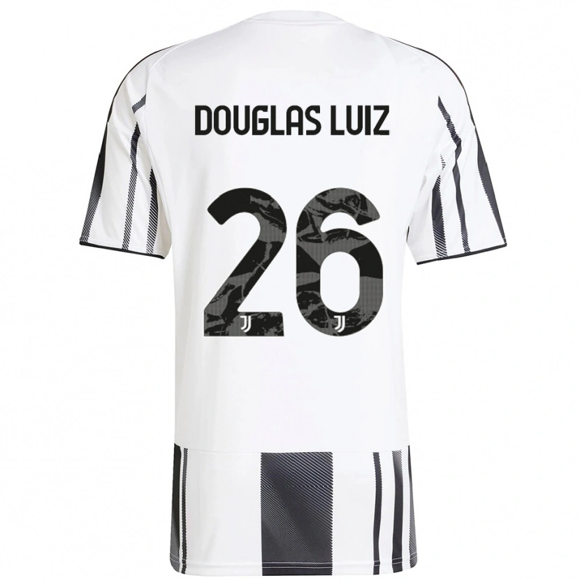 Danxen Niño Camiseta Douglas Luiz #26 Blanco Negro 1ª Equipación 2025/26 La Camisa México