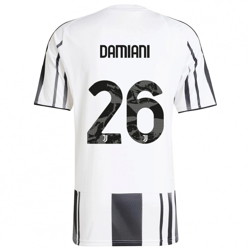 Danxen Niño Camiseta Samuele Damiani #26 Blanco Negro 1ª Equipación 2025/26 La Camisa México