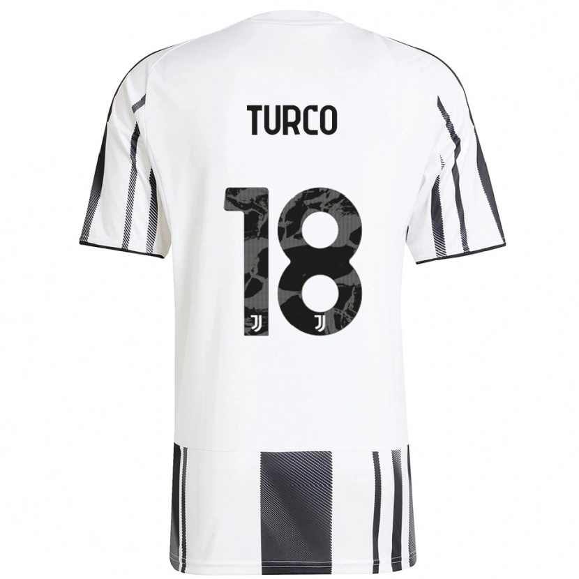 Danxen Niño Camiseta Nicolo Turco #18 Blanco Negro 1ª Equipación 2025/26 La Camisa México