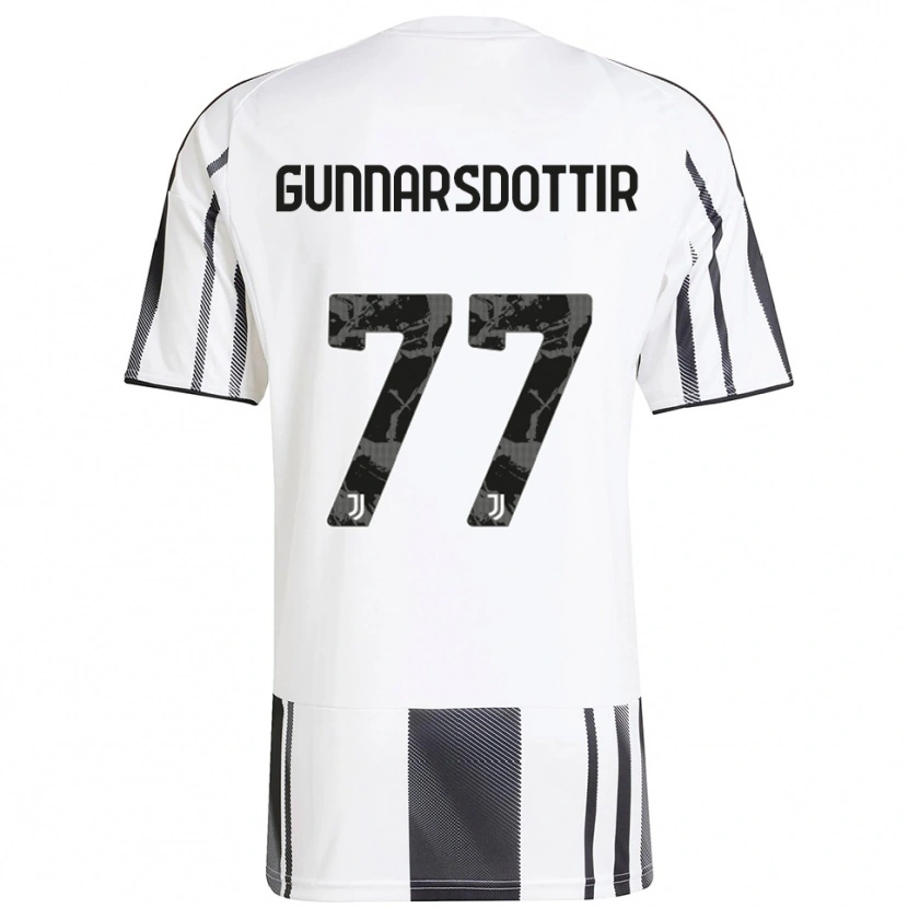 Danxen Niño Camiseta Sara Bjork Gunnarsdottir #77 Blanco Negro 1ª Equipación 2025/26 La Camisa México