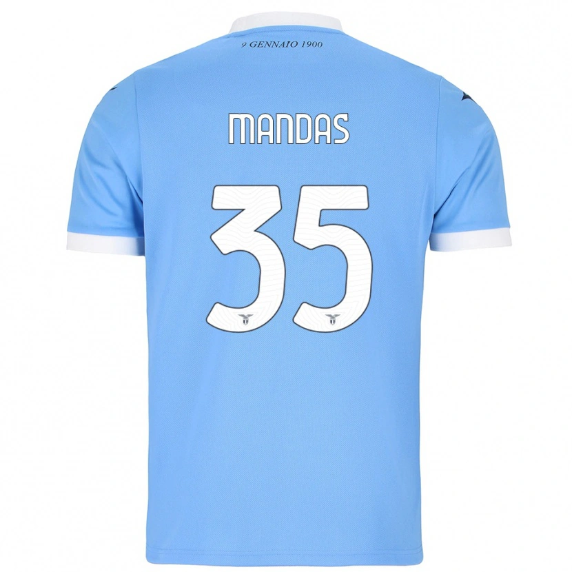 Danxen Niño Camiseta Christos Mandas #35 Azul Cielo Blanco 1ª Equipación 2025/26 La Camisa México