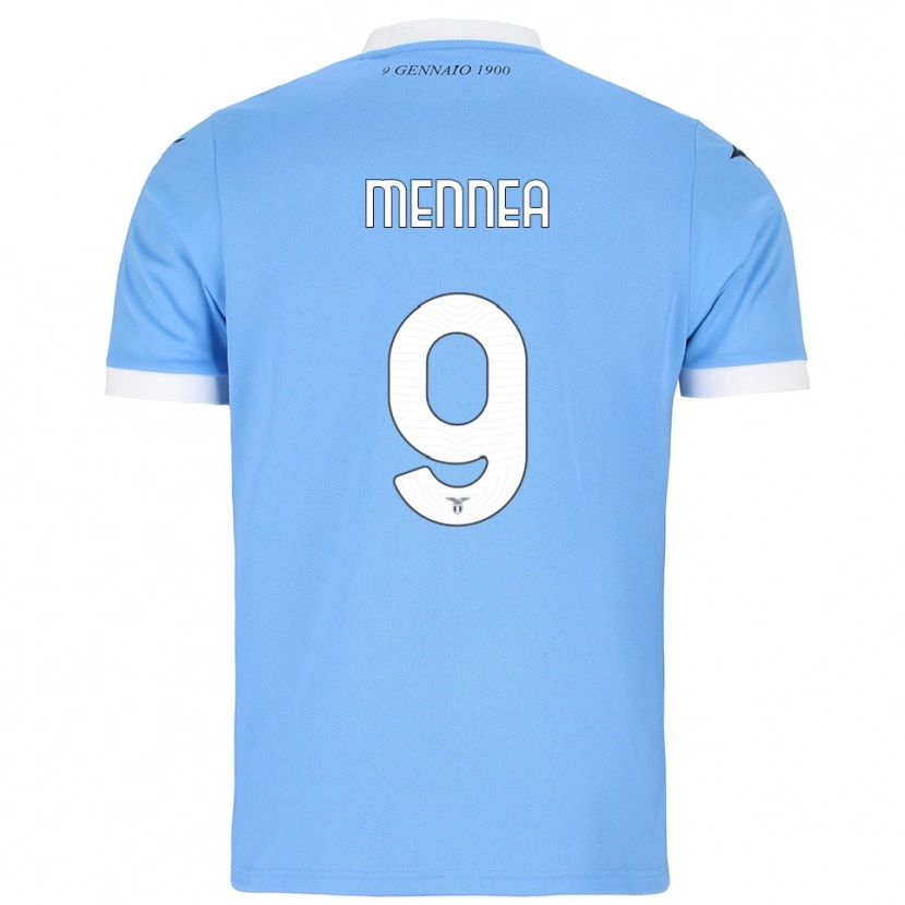 Danxen Niño Camiseta Carmine Mennea #9 Azul Cielo Blanco 1ª Equipación 2025/26 La Camisa México