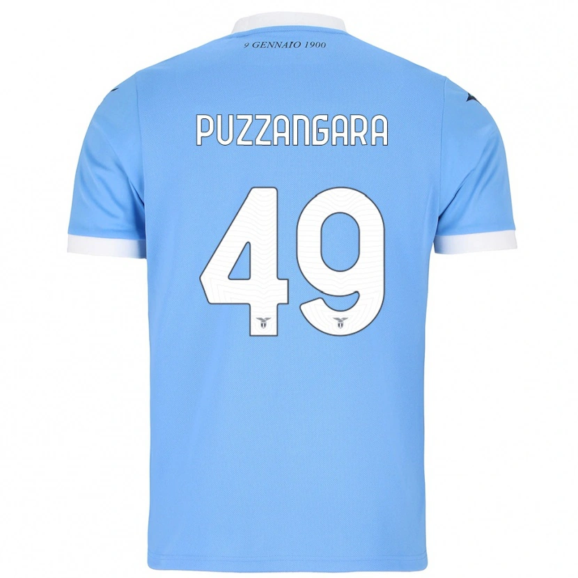 Danxen Niño Camiseta Angelo Antonio Puzzangara #49 Azul Cielo Blanco 1ª Equipación 2025/26 La Camisa México