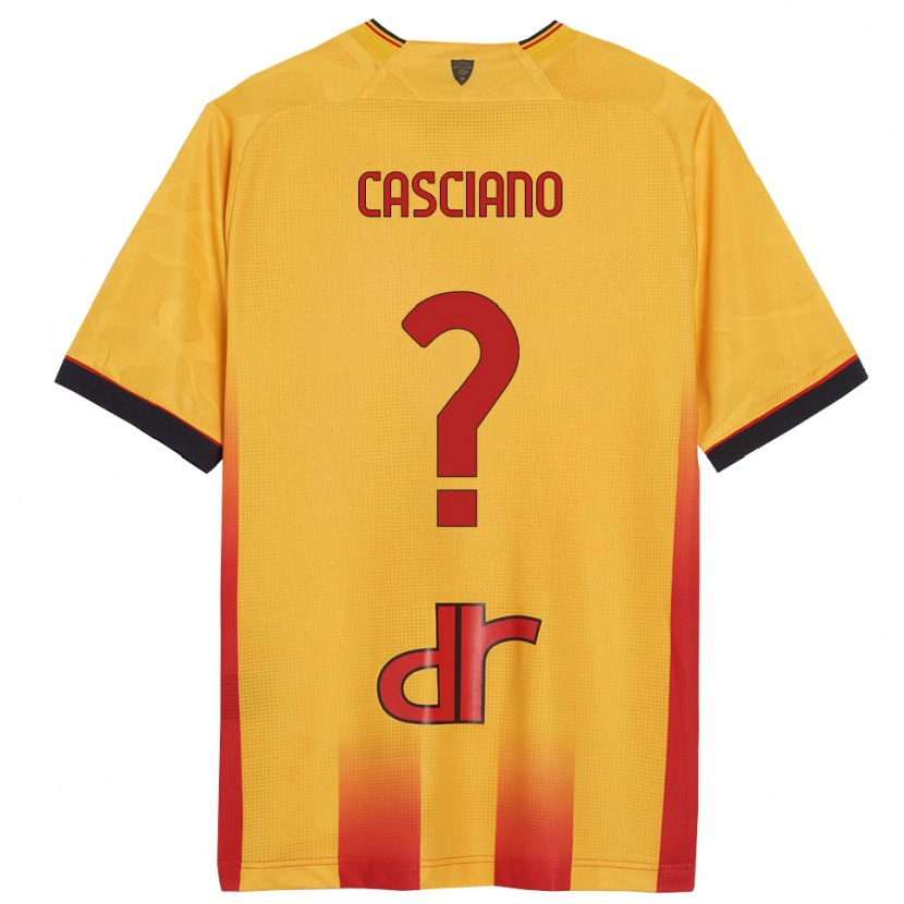 Danxen Niño Camiseta Emmanuel Casciano #0 Amarillo Naranja 1ª Equipación 2025/26 La Camisa México