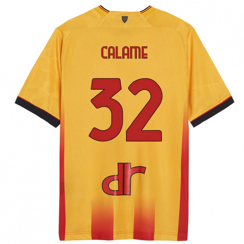 Danxen Niño Camiseta Marouane Calame #32 Amarillo Naranja 1ª Equipación 2025/26 La Camisa México