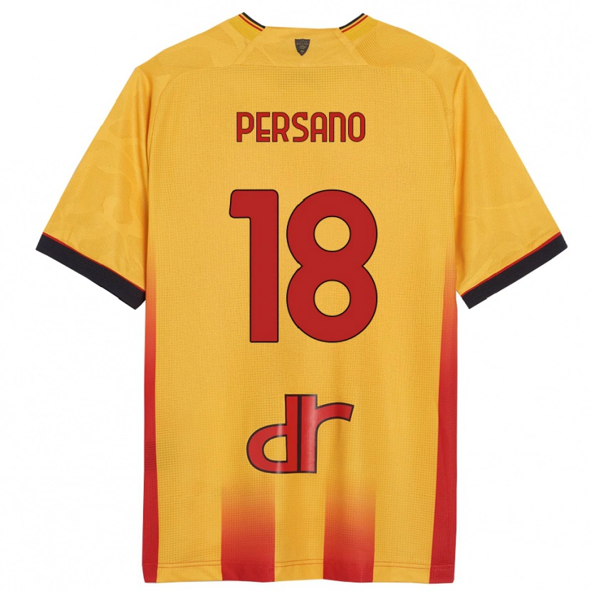 Danxen Niño Camiseta Emanuele Persano #18 Amarillo Naranja 1ª Equipación 2025/26 La Camisa México