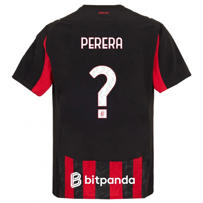 Danxen Niño Camiseta Nirash Raffaello Perera #0 Rojo Negro 1ª Equipación 2025/26 La Camisa México