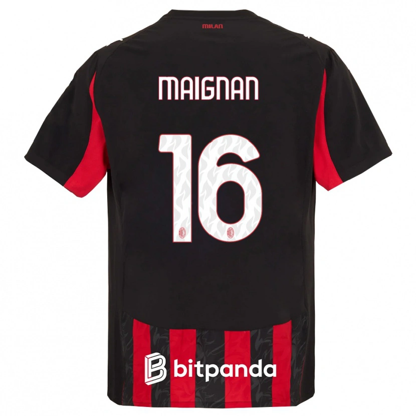 Danxen Niño Camiseta Mike Maignan #16 Rojo Negro 1ª Equipación 2025/26 La Camisa México