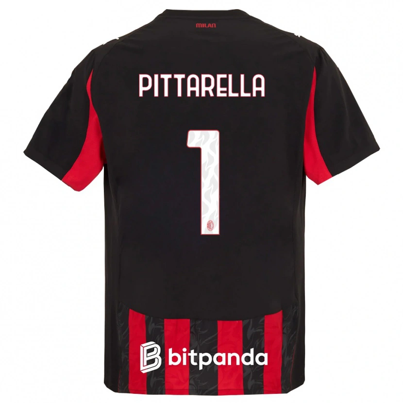 Danxen Niño Camiseta Matteo Pittarella #1 Rojo Negro 1ª Equipación 2025/26 La Camisa México