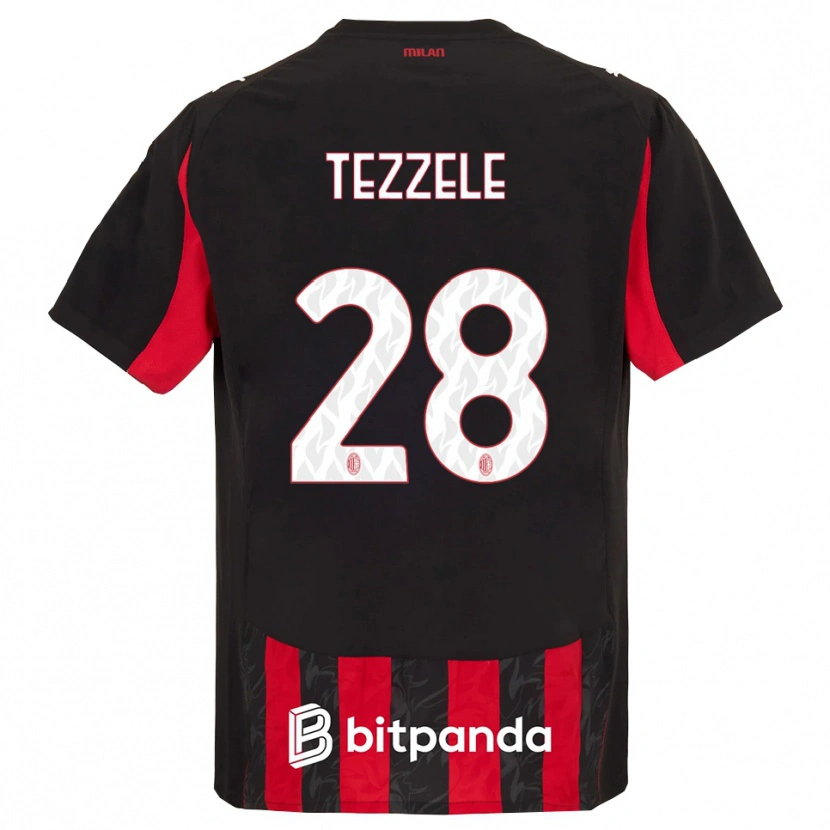 Danxen Niño Camiseta Matteo Tezzele #28 Rojo Negro 1ª Equipación 2025/26 La Camisa México