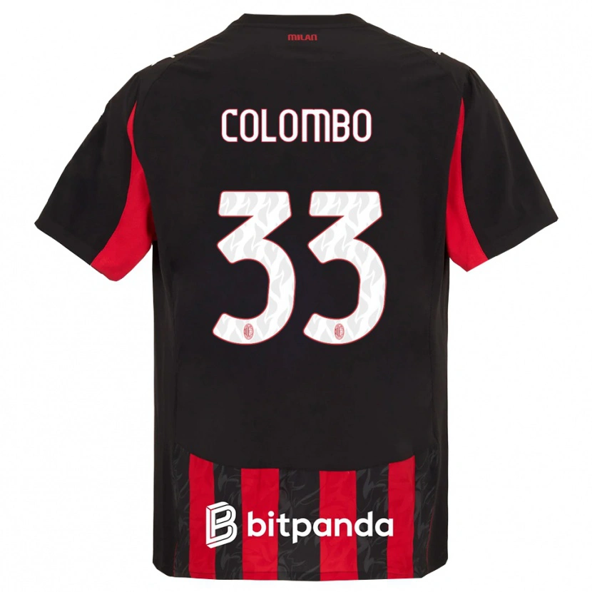 Danxen Niño Camiseta Federico Colombo #33 Rojo Negro 1ª Equipación 2025/26 La Camisa México
