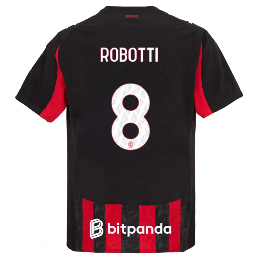 Danxen Niño Camiseta Giovanni Robotti #8 Rojo Negro 1ª Equipación 2025/26 La Camisa México