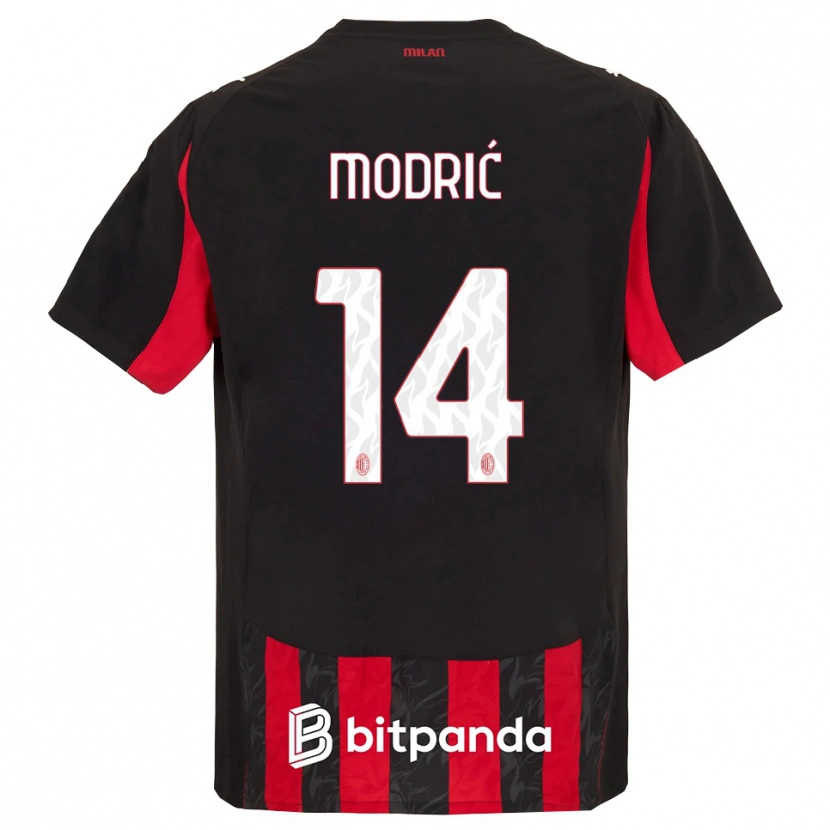 Danxen Niño Camiseta Luka Modrić #14 Rojo Negro 1ª Equipación 2025/26 La Camisa México