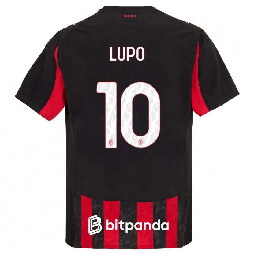 Danxen Niño Camiseta Simone Lupo #10 Rojo Negro 1ª Equipación 2025/26 La Camisa México
