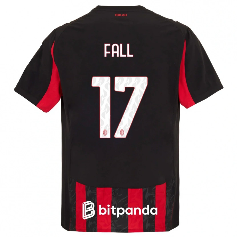 Danxen Niño Camiseta Mbarick Fall #17 Rojo Negro 1ª Equipación 2025/26 La Camisa México