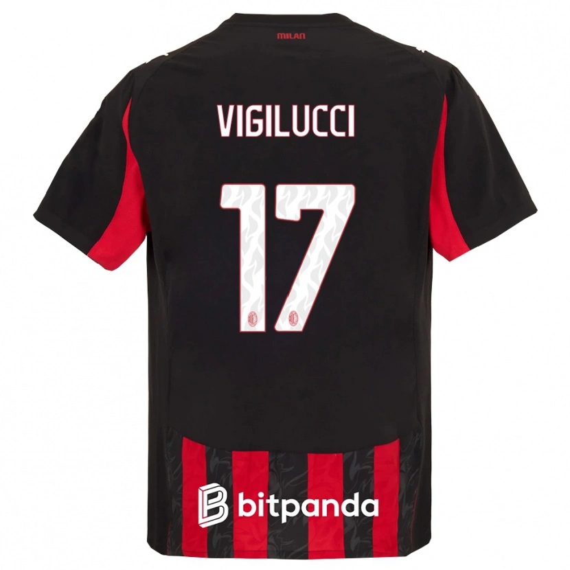 Danxen Niño Camiseta Valery Vigilucci #17 Rojo Negro 1ª Equipación 2025/26 La Camisa México