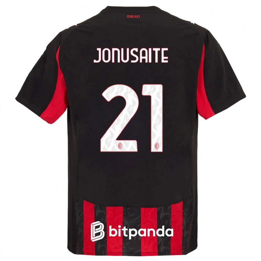 Danxen Niño Camiseta Rimante Jonusaite #21 Rojo Negro 1ª Equipación 2025/26 La Camisa México