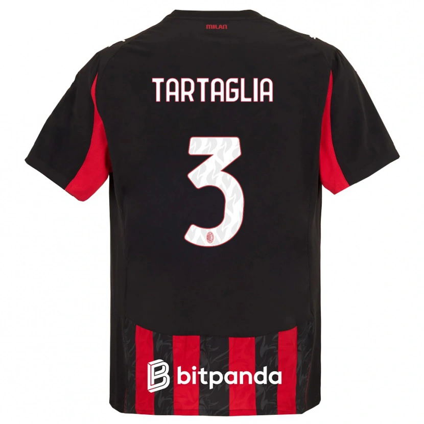 Danxen Niño Camiseta Edoardo Tartaglia #3 Rojo Negro 1ª Equipación 2025/26 La Camisa México