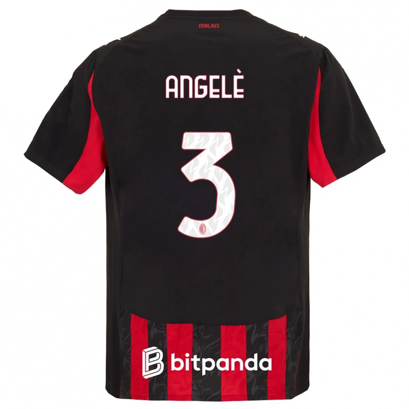 Danxen Niño Camiseta Gregorio Angelè #3 Rojo Negro 1ª Equipación 2025/26 La Camisa México
