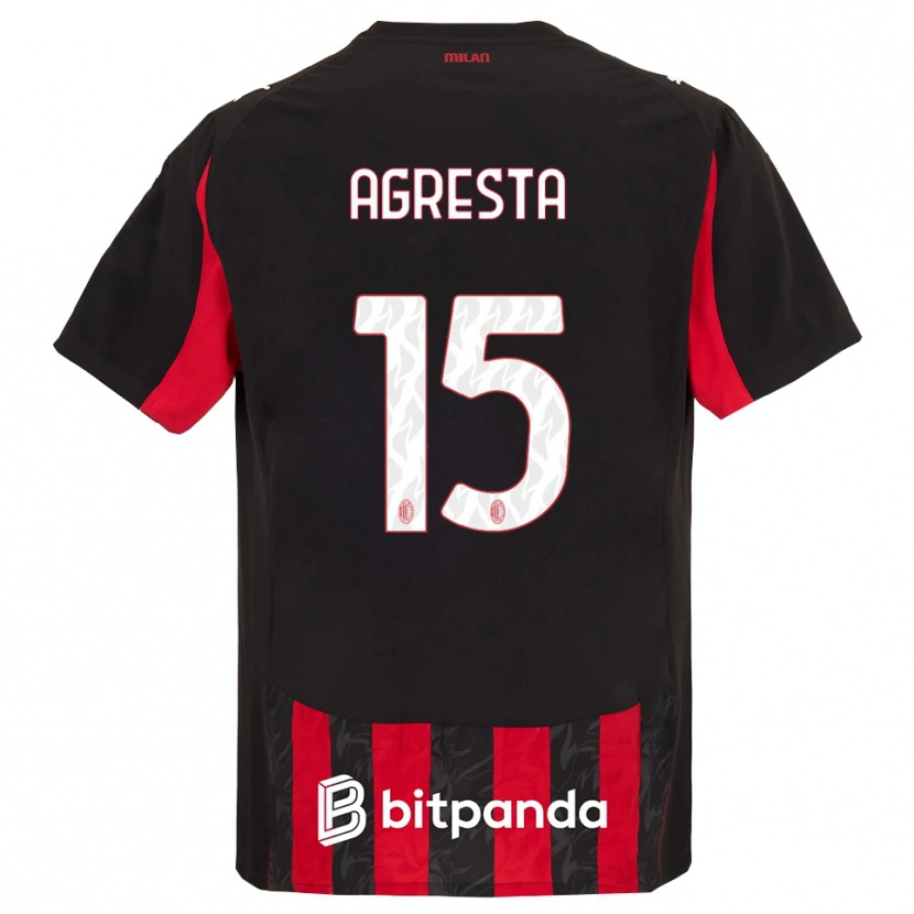Danxen Niño Camiseta Stefano Agresta #15 Rojo Negro 1ª Equipación 2025/26 La Camisa México