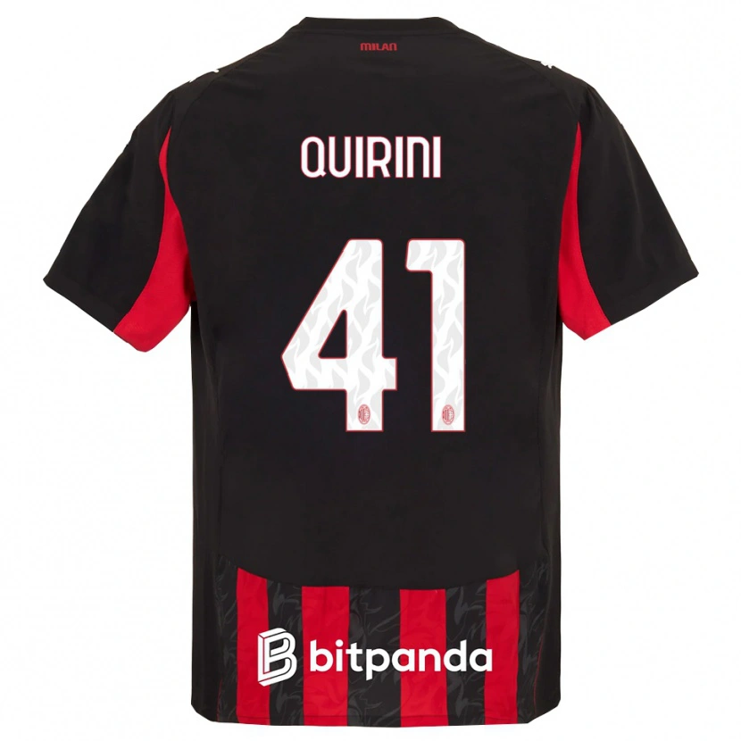 Danxen Niño Camiseta Ettore Quirini #41 Rojo Negro 1ª Equipación 2025/26 La Camisa México