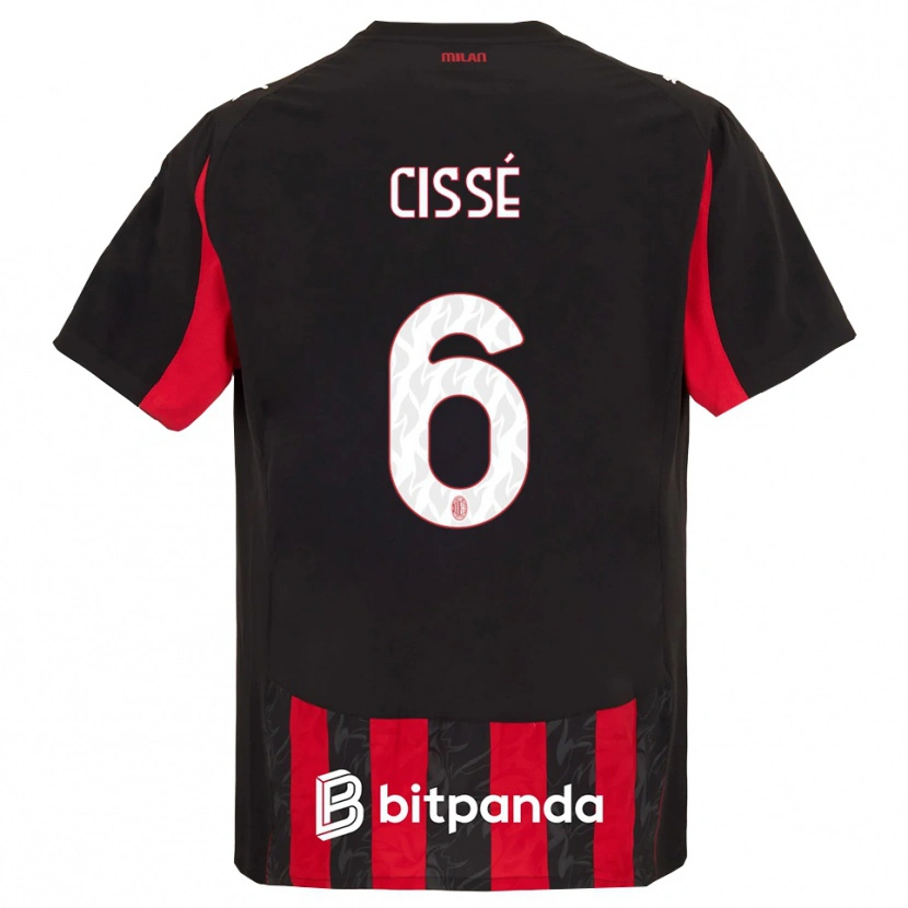 Danxen Niño Camiseta Maiga-Hamadoun Cissé #6 Rojo Negro 1ª Equipación 2025/26 La Camisa México
