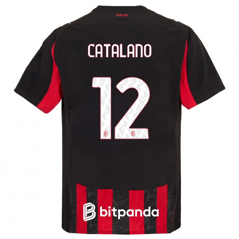 Danxen Niño Camiseta Alessio Catalano #12 Rojo Negro 1ª Equipación 2025/26 La Camisa México