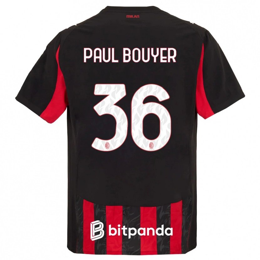 Danxen Niño Camiseta Léo Paul Bouyer #36 Rojo Negro 1ª Equipación 2025/26 La Camisa México