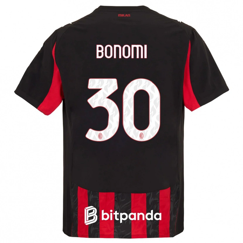Danxen Niño Camiseta Alessandro Bonomi #30 Rojo Negro 1ª Equipación 2025/26 La Camisa México