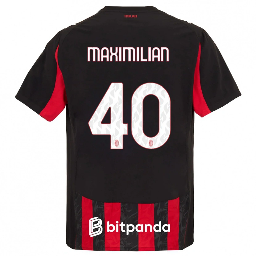 Danxen Niño Camiseta Maximilian Ibrahimović #40 Rojo Negro 1ª Equipación 2025/26 La Camisa México