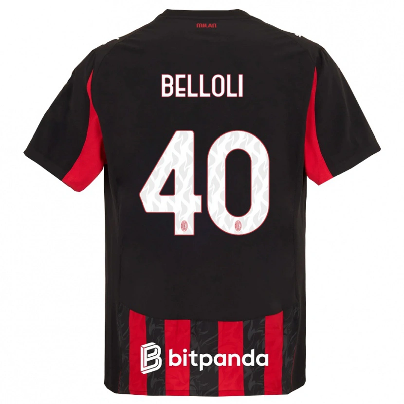 Danxen Niño Camiseta Sofia Belloli #40 Rojo Negro 1ª Equipación 2025/26 La Camisa México