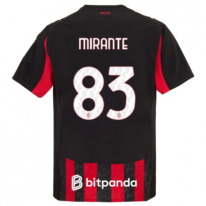 Danxen Niño Camiseta Antonio Mirante #83 Rojo Negro 1ª Equipación 2025/26 La Camisa México