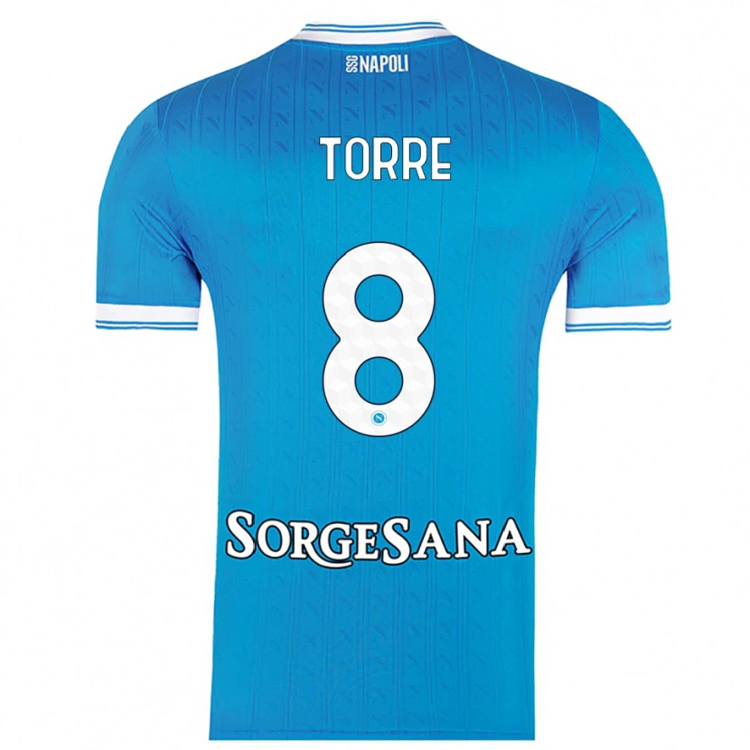 Danxen Niño Camiseta Christian Torre #8 Azul Cielo Blanco 1ª Equipación 2025/26 La Camisa México