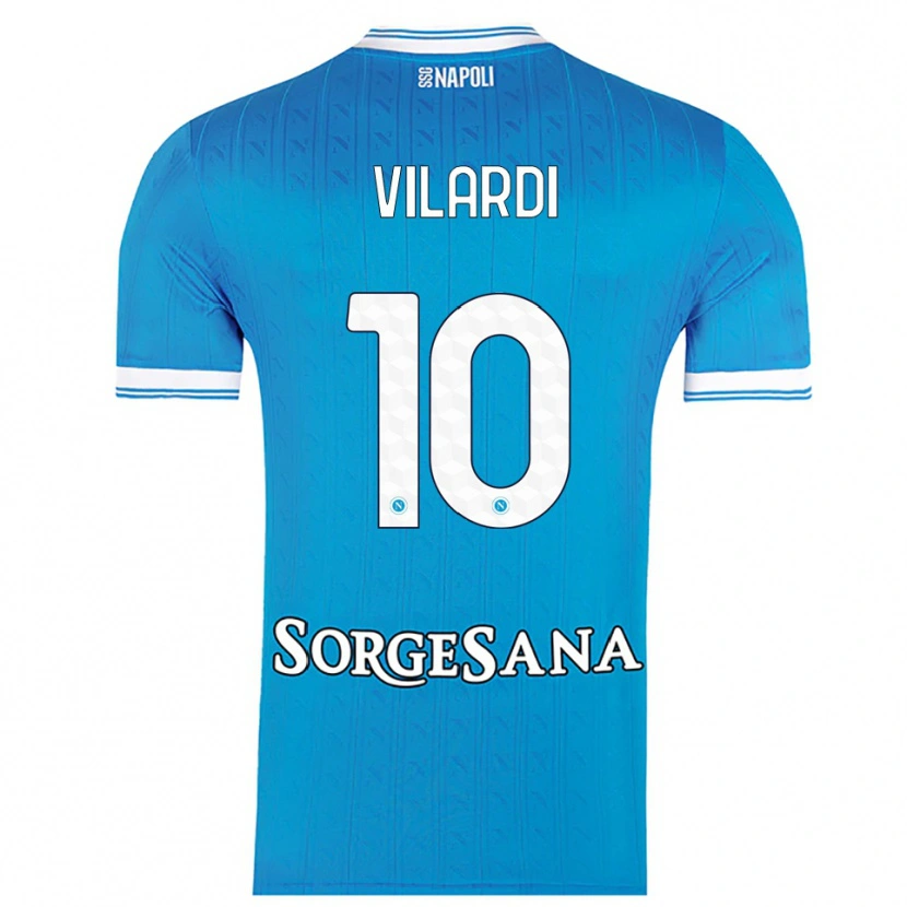Danxen Niño Camiseta Mario Vilardi #10 Azul Cielo Blanco 1ª Equipación 2025/26 La Camisa México
